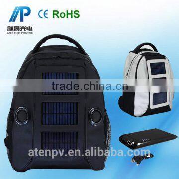 solar power bag in backpack with speaker