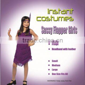 New style halloween Sassy flapper girl fancy dress costume for girls