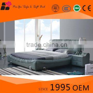 New design king size modern bedroom sets, fashionable double bed sale with storage