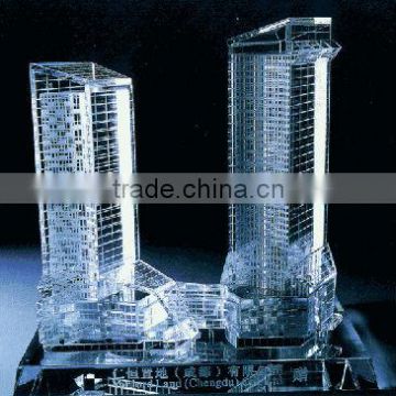 Exqusite Crystal gift Crystal Building Office Decoration For Corporate Souvenirs