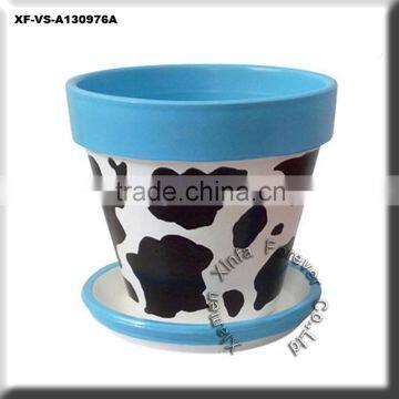 ceramic cow print planter