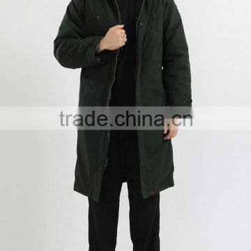 Army Green Extended Safety Workwear Winter Padded Cotton Overcoat Outdoor Men Jacket