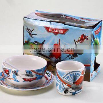 4 pcs ceramic dinner sets with plane printings