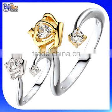 Custom Adjustable Crown Ring Wholesale 925 Stelring Silver Gold Plating Tiara Ring Princess