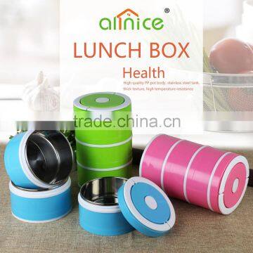 Allnice helathy 2/3/4 layers protable stainless steel bento lunch box/thermal stock container