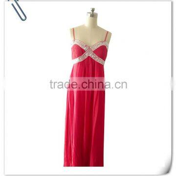 Lady's silk georgette strapless evening dress