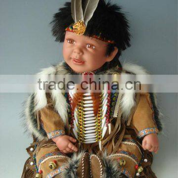 24 Inch/55cm Vinyl Indian boy Doll American India Native doll