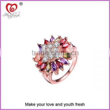 Maxfresh Cluster Ring for Lady Rings Beautiful Design Rings Rose Gold Plating