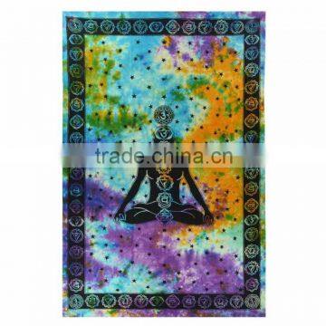 Indian Yoga Seven Chakra Tie n Dye Wall Hanging Tapestry