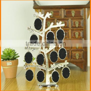 Soft home zinc alloy metal crafts diamond bright silver Happy Tree Photo Frame PF9638