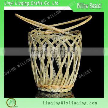 2016 brown color Antique Brown Willow Wicker Wine Carrier Basket
