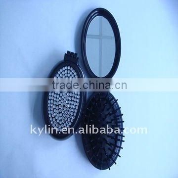 hair brush with pocket mirror