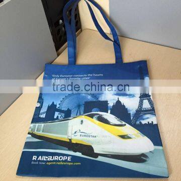 Speed train printing shopping tote bag