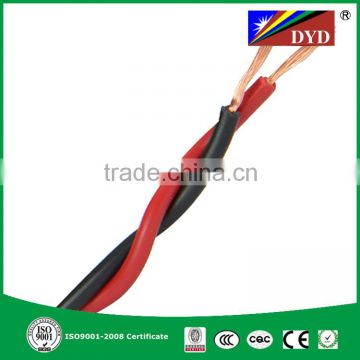 PVC insulated copper conductor two cores twisted pair electrical wire size