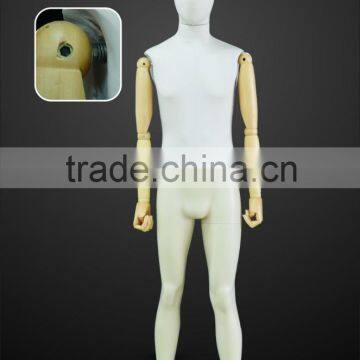 Male Mannequin with Cloth Display and Wood Hand