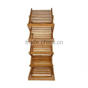 Fancy Bamboo Resting Room Furniture,5tiers Folding Magazine Display Rack