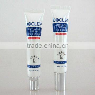 20g pointed head organic cream tube with silver crew cap