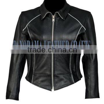 Ladies motorcycle leather jacket/women BIKER MOTORCYCLE LEATHER JACKET