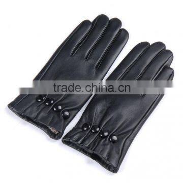 newly warm buttons style gloves black leather ottoman