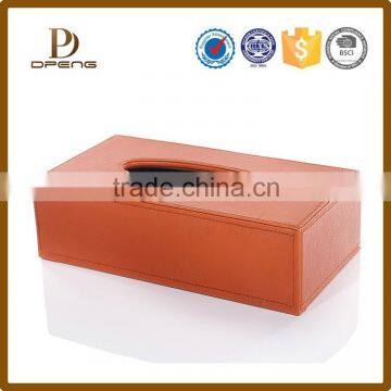 New arrival custom leather refillable car tissue box