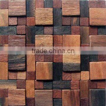HML12 European Style Wood Mosaic Artwork Wall Tile