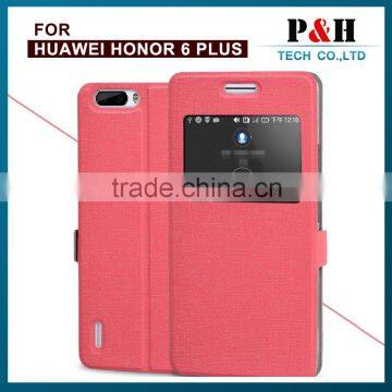 Luxury View Window Case PU Leather Flip Cases With Stand for Huawei Honor 6 Plus photo-4