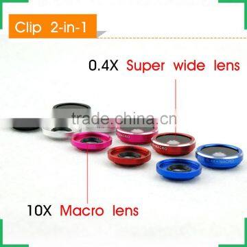 For Phone 6 6 Plus 5S 5C 5 4S Mobile Phone Camera Lens Macro Lens + Wide Angle Lens Kit