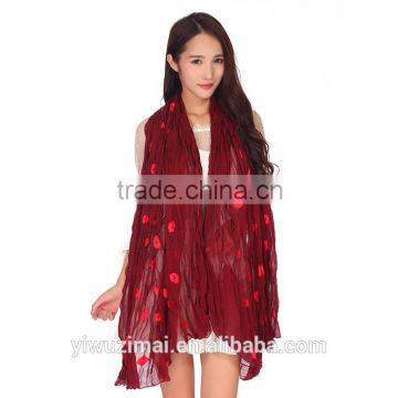 Embroidery Lips Beach Larger Size Scarf 200*145cm photo-3