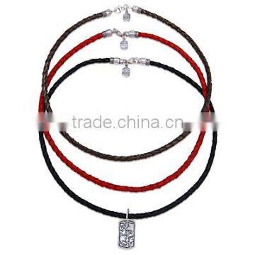 China Manufacturer 2014 Fashion Leather Necklace ,colourful Pendent Necklace