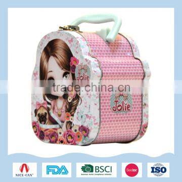 Customized Good Design Lovely Hot Sale Lunch Tin Boxes , Made of Tinplate