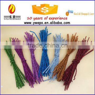 Colorful curly chenille stems/Polyester chenille stem pipe cleaners for decoration