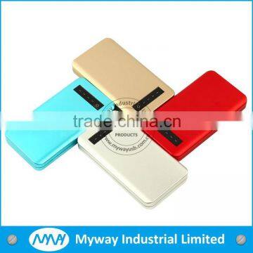 MYWAY bulk cheap high quality polymer battery power bank / slim portable power bank with dual output