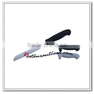 U398 Offset Bread Knife With Black Plastic Handle