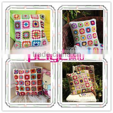 2016 fashion home decor crocheted design cotton Knitted cushion