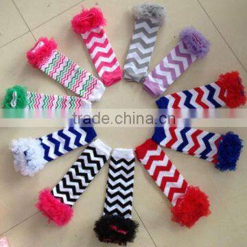 Wholesale boutique kaiya Baby christmas knitted Chevron Ruffle Leg Warmer