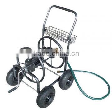 2015 hot selling metal four wheel garden hose reel cart