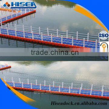 Plastic floating pontoon bridge