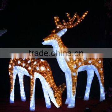 Garden Decoration 3D Acrylic Deer Family Led Christmas Ornament photo-5