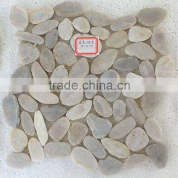 white pebble floor tile