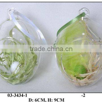 beautiful glass ball with hole for easter gift