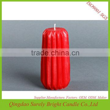 christmas decor art red pillar candle/candle manufacturer in China