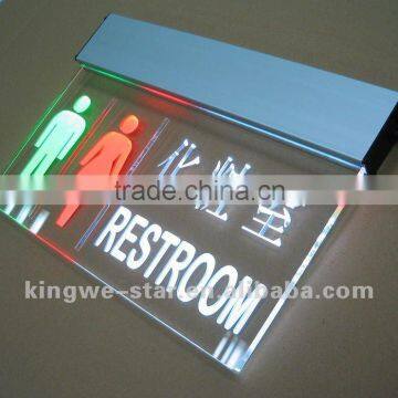 crystal led restroom sign