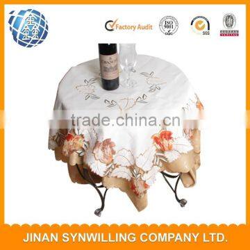 100% polyester Embroidery Table Cloth for festival and daily