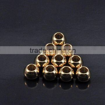 Brass metal 14k gold plating round spacer bead with many sizes