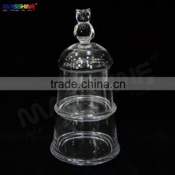 Unique Candy Glass Jar With Bird Handle