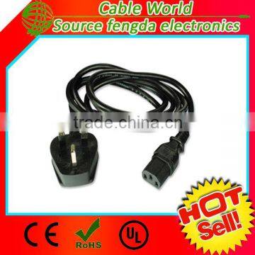 UK computer power cord BS1363 to IEC C13 250V 13A