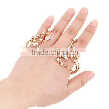 Crystal Ribbon Flower Rings New Fashion Palm Ring For Lady