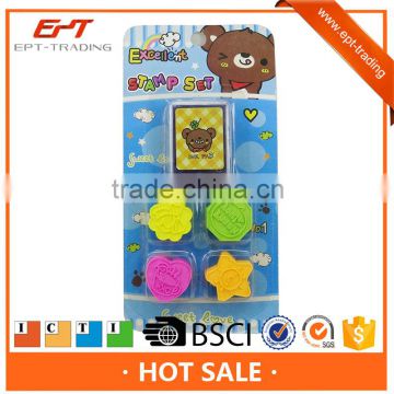 Cheap kids stationery student ink stamp toy