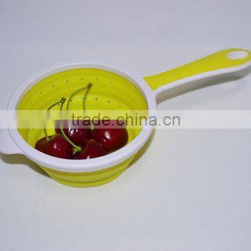 Lovely Foldable Draining Basket Kitchen strainer With PP Handle For Fruit&Vegetable