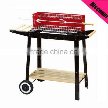 Removable Powder Plated Grills Adjustable BBQ Height with Wheel Handle Easily Carry